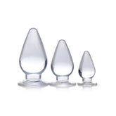 Master Series Triple Cones Anal Plug Set 3 Piece Clear Butt Plugs